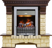 Каминокомплект Pierre Luxe - Темный дуб / Шампань (Высота 1050мм) с очагом Danville Chrome FB2