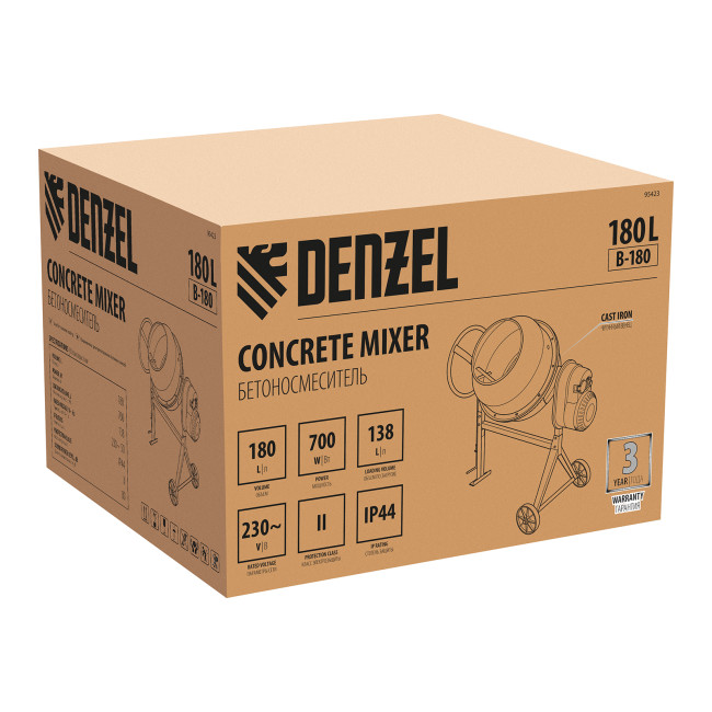 Бетоносмеситель B-180, 700 Вт, 180 л Denzel в Ижевске Бетоносмеситель B-180, 700 Вт, 180 л Denzel в Ижевске