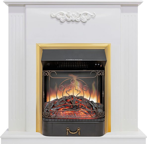 Каминокомплект Capri - Белое дерево делюкс с очагом Majestic FX Brass в Ижевске