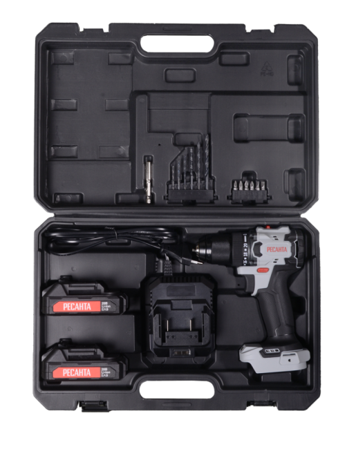 Дрель-шуруповерт аккумуляторная Ресанта ДА-20-2ЛК-БП (2,0 А/ч) (бесщеточный двигатель, 70Нм) в Ижевске