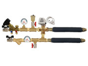 Узел обвязки фанкойла с трехходовым клапаном Kvs 4,5 с балансировочным клапаном c термоманометрами