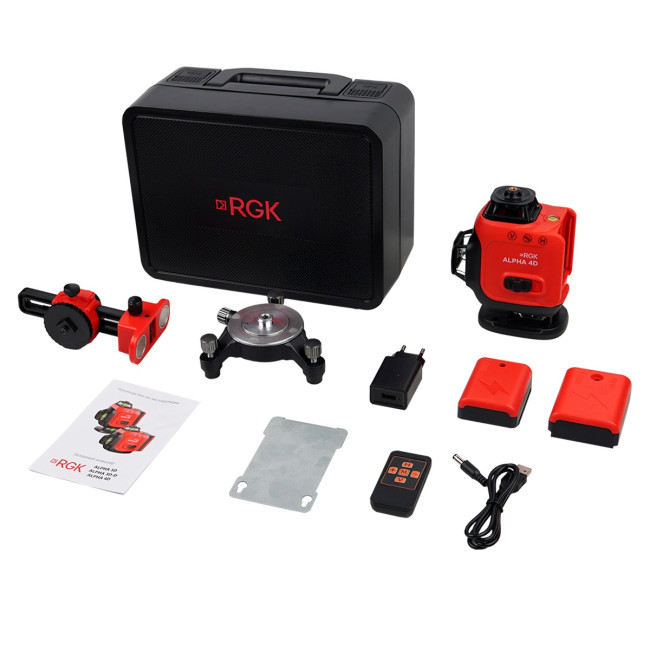 Лазерный уровень RGK ALPHA 4D с калибровкой с зелёным лучом в Ижевске