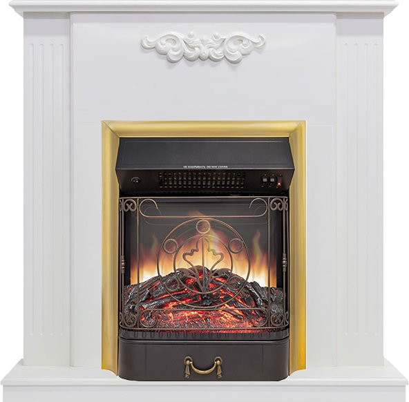 Каминокомплект Capri - Белое дерево делюкс с очагом Majestic FX M Brass в Ижевске