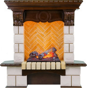 Каминокомплект Pierre Luxe - Темный дуб / Шампань (Высота 975мм) с очагом Cassette 400 NH Каминокомплект Pierre Luxe - Темный дуб / Шампань (Высота 975мм) с очагом Cassette 400 NH