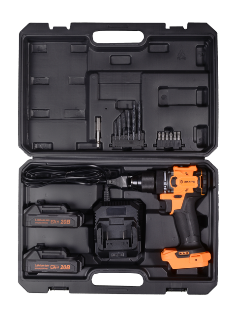Дрель-шуруповерт аккумуляторная Вихрь ДА-20Л-2К/БП (2,0 А/ч) (бесщеточный двигатель, 70Нм) в Ижевске