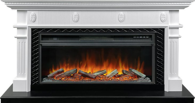 Каминокомплект Carlyle - Белый с черным с очагом Vision 42 LOG LED в Ижевске