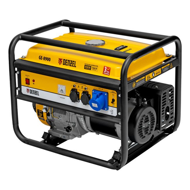 Генератор бензиновый GE 8900, 8.5 кВт, 220 В/50 Гц, 25 л, ручной старт Denzel в Ижевске