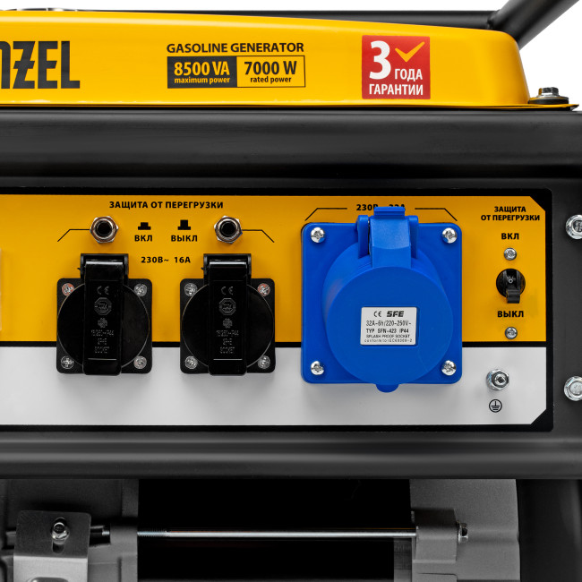 Генератор бензиновый GE 8900, 8.5 кВт, 220 В/50 Гц, 25 л, ручной старт Denzel в Ижевске