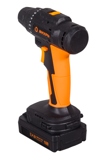 Дрель-шуруповерт аккумуляторная Вихрь ДА-18Л-2К/Б (бесщеточный двигатель) в Ижевске