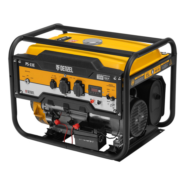 Генератор бензиновый PS-33E, 3.3 кВт, 230В, 15 л, электростартер Denzel в Ижевске