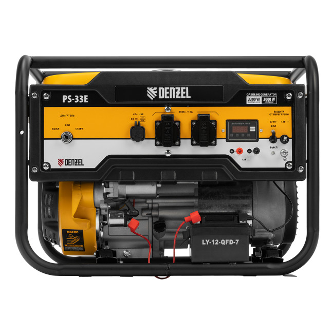Генератор бензиновый PS-33E, 3.3 кВт, 230В, 15 л, электростартер Denzel в Ижевске