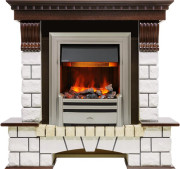 Каминокомплект Pierre Luxe - Темный дуб / Белый (Высота 1020мм) с очагом Chesford Каминокомплект Pierre Luxe - Темный дуб / Белый (Высота 1020мм) с очагом Chesford