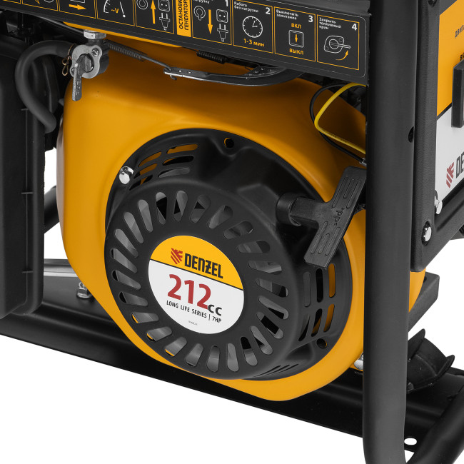 Генератор бензиновый PS 28, 2.8 кВт, 230 В, 15 л, ручной стартер Denzel в Ижевске