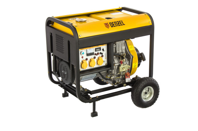 Генератор дизельный DD6300Е, 5.0 кВт, 220 В/50 Гц, 15 л, электростартер Denzel в Ижевске Генератор дизельный DD6300Е, 5.0 кВт, 220 В/50 Гц, 15 л, электростартер Denzel в Ижевске