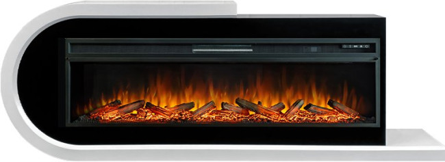 Каминокомплект Basel 60 L - Белый с черным с очагом Vision 60 LOG LED в Ижевске