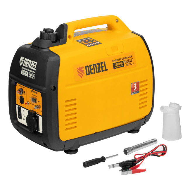 Генератор инверторный GT-1200iS, 1.2 кВт, 230 В, бак 2.4 л, закрытый корпус, ручной старт Denzel в Ижевске Генератор инверторный GT-1200iS, 1.2 кВт, 230 В, бак 2.4 л, закрытый корпус, ручной старт Denzel в Ижевске