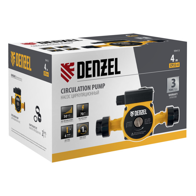 Циркуляционный насос CP32-4, напор 4 м, 50 л/мин, 1 м кабель, монт. длина 180 мм Denzel в Ижевске Циркуляционный насос CP32-4, напор 4 м, 50 л/мин, 1 м кабель, монт. длина 180 мм Denzel в Ижевске