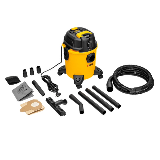 Пылесос строительный RVC20, 1400 Вт, бак 20 л, шланг 3 м, розетка с автосинхр. Denzel в Ижевске Пылесос строительный RVC20, 1400 Вт, бак 20 л, шланг 3 м, розетка с автосинхр. Denzel в Ижевске