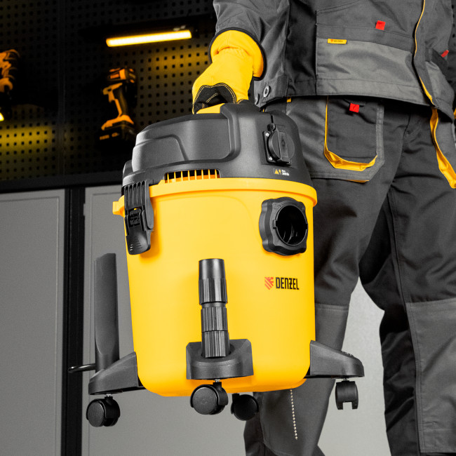 Пылесос строительный RVC20, 1400 Вт, бак 20 л, шланг 3 м, розетка с автосинхр. Denzel в Ижевске Пылесос строительный RVC20, 1400 Вт, бак 20 л, шланг 3 м, розетка с автосинхр. Denzel в Ижевске