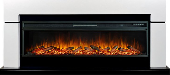 Каминокомплект Lindos 60 - Белый с черным с очагом Vision 60 LOG LED в Ижевске