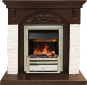 Каминокомплект Bern Сланец мелкий белый / Темный дуб с очагом Cavendish Каминокомплект Bern Сланец мелкий белый / Темный дуб с очагом Cavendish