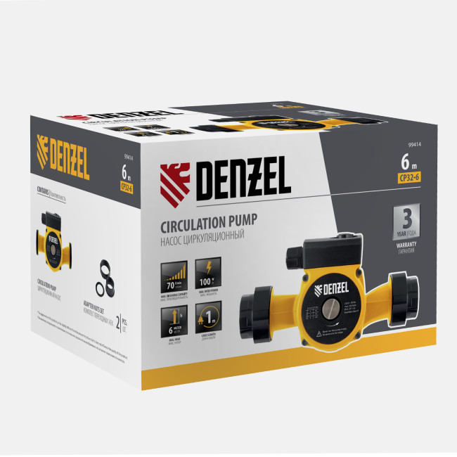 Циркуляционный насос CP32-6, напор 6 м, 70 л/мин, 1 м кабель, монт. длина 180 мм Denzel в Ижевске Циркуляционный насос CP32-6, напор 6 м, 70 л/мин, 1 м кабель, монт. длина 180 мм Denzel в Ижевске