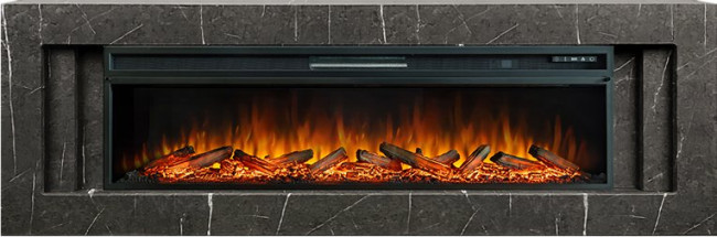 Каминокомплект Line 60 SFT Stone Touch - Серый мрамор с очагом Vision 60 LOG LED в Ижевске