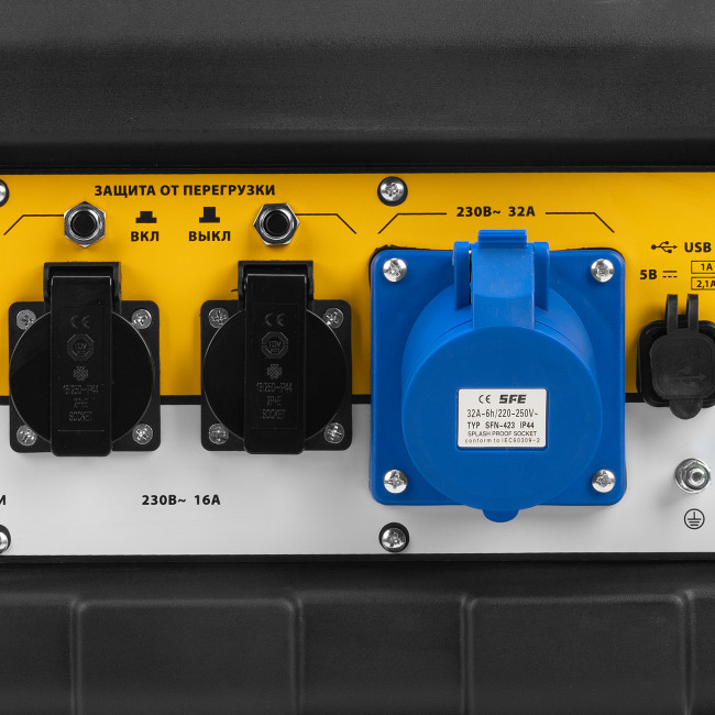 Генератор бензиновый PS 70 EA, 7.0 кВт, 230 В, 25 л, коннектор автоматики, электростартер Denzel в Ижевске
