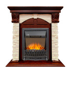 Каминокомплект Dublin (Разборный) - Орех каньон / Сланец с очагом Aspen Black Каминокомплект Dublin (Разборный) - Орех каньон / Сланец с очагом Aspen Black