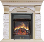 Каминокомплект Dublin - Слоновая кость с патиной / Сланец крем с очагом Majestic FX Black Каминокомплект Dublin - Слоновая кость с патиной / Сланец крем с очагом Majestic FX Black