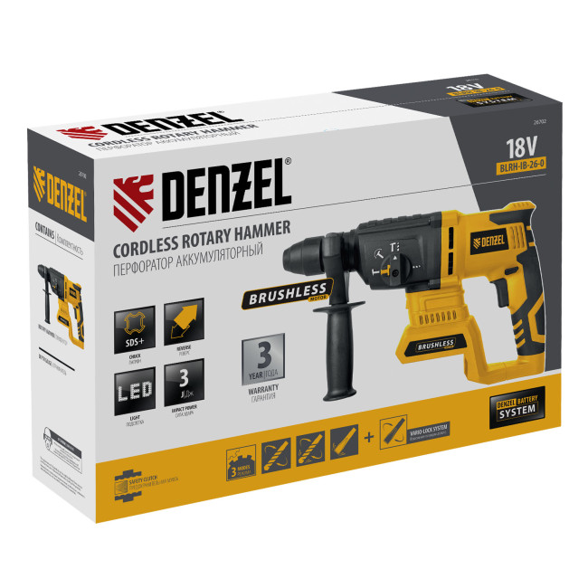 Перфоратор аккумуляторный BLRH-IB-26-0 Li-Ion, 18 В Denzel в Ижевске