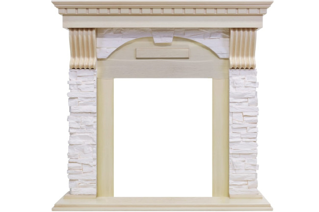 Каминокомплект Dublin - Слоновая кость с патиной / Сланец крем с очагом Majestic FX Brass в Ижевске Каминокомплект Dublin - Слоновая кость с патиной / Сланец крем с очагом Majestic FX Brass в Ижевске