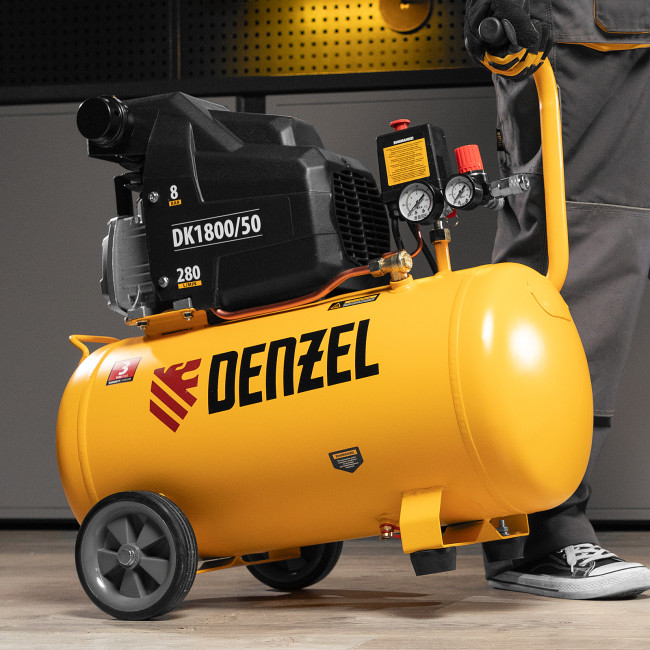 Компрессор воздушный DK1800/50, Х-PRO 1.8 кВт, 280л/мин, 50л Denzel в Ижевске