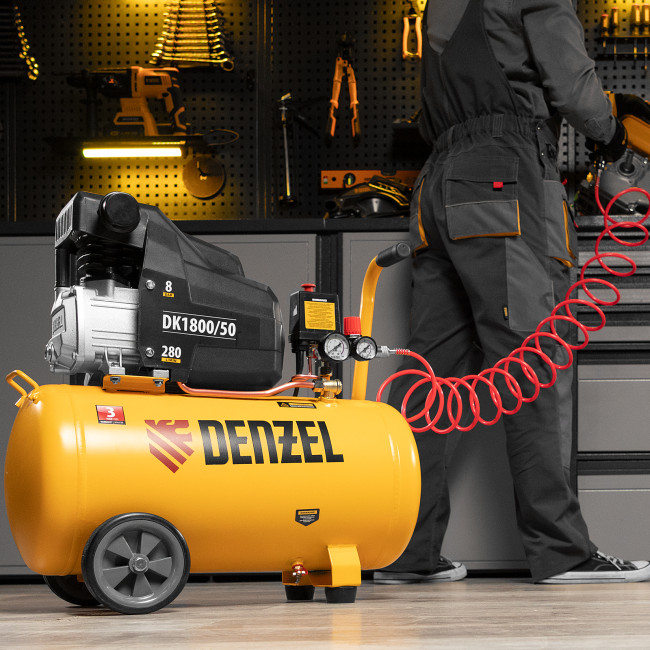 Компрессор воздушный DK1800/50, Х-PRO 1.8 кВт, 280л/мин, 50л Denzel в Ижевске