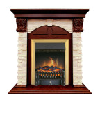 Каминокомплект Dublin (Разборный) - Орех каньон / Сланец  с очагом Fobos FX Brass