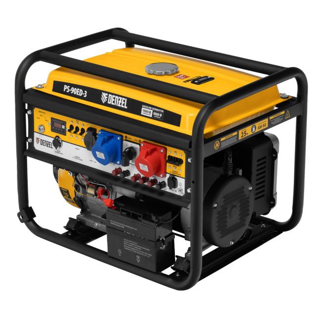 Генератор бензиновый PS 90 ED-3, 9.0 кВт, переключение режима 230 В/400 В, 25 л, электростартер Denzel в Ижевске