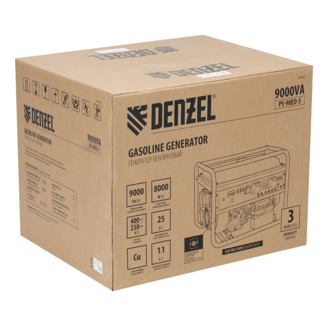 Генератор бензиновый PS 90 ED-3, 9.0 кВт, переключение режима 230 В/400 В, 25 л, электростартер Denzel в Ижевске
