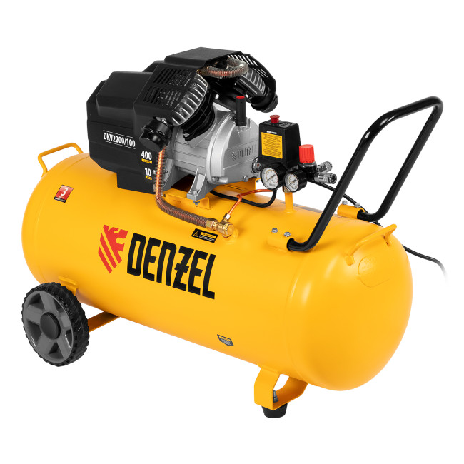 Компрессор воздушный DKV2200/100, Х-PRO 2.2 кВт, 400 л/мин, 100л Denzel в Ижевске