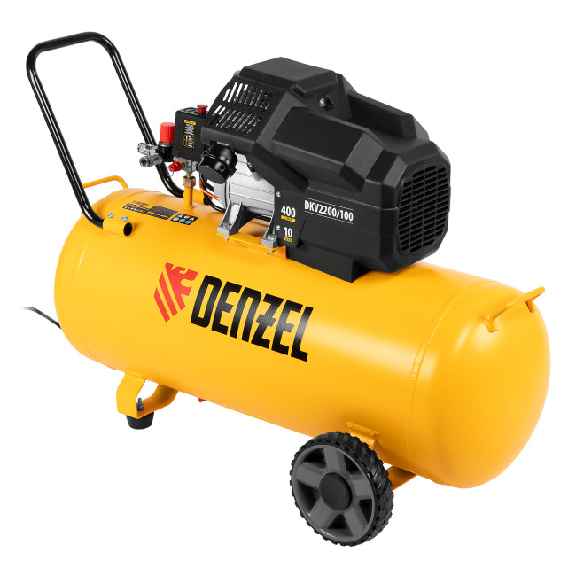 Компрессор воздушный DKV2200/100, Х-PRO 2.2 кВт, 400 л/мин, 100л Denzel в Ижевске