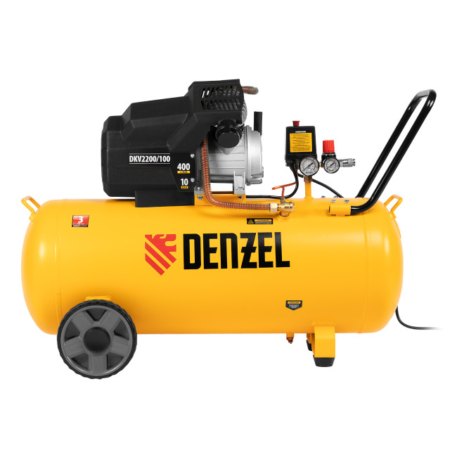 Компрессор воздушный DKV2200/100, Х-PRO 2.2 кВт, 400 л/мин, 100л Denzel в Ижевске