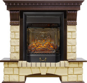Каминокомплект Pierre Luxe - Темный дуб / Шампань с очагом Majestic FX M Black RC