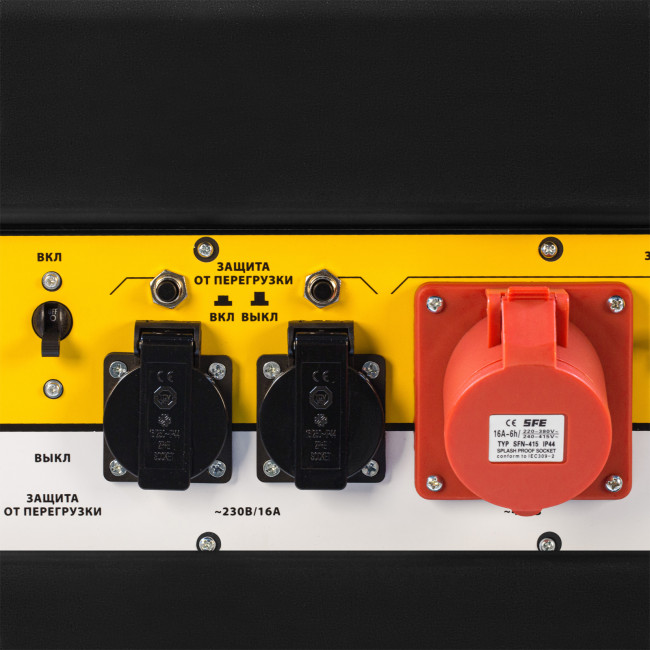 Генератор бензиновый PS 80 E-3, 6.6 кВт, 400 В, 25 л, электростартер Denzel в Ижевске