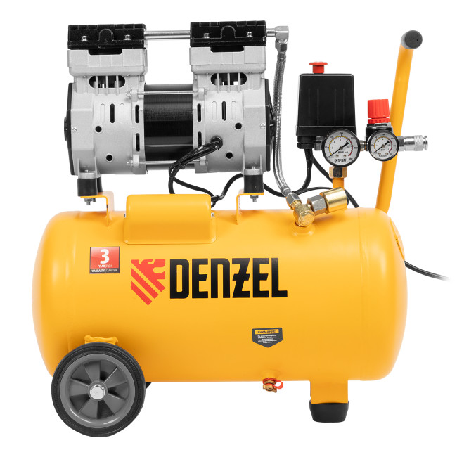 Компрессор DLS950/24 безмаслянный малошумный 950 Вт, 165 л/мин, ресивер 24 л Denzel в Ижевске