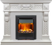 Каминокомплект Corsica - Матовый белый (Ширина 1100) с очагом Brookline Black Каминокомплект Corsica - Матовый белый (Ширина 1100) с очагом Brookline Black