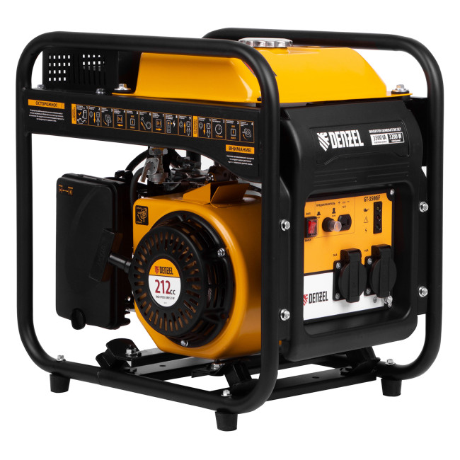 Генератор инверторный GT-3500iF, 3.5 кВт, 230 В, бак 5 л, открытый корпус, ручной старт Denzel в Ижевске Генератор инверторный GT-3500iF, 3.5 кВт, 230 В, бак 5 л, открытый корпус, ручной старт Denzel в Ижевске