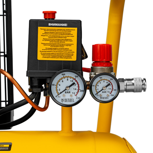 Компрессор воздушный BCI2300/100, ременный привод, 2.3 кВт, 100 литров, 400 л/мин Denzel в Ижевске