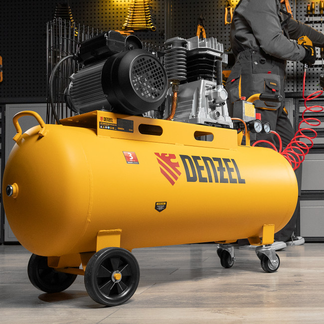 Компрессор воздушный BCI2300/100, ременный привод, 2.3 кВт, 100 литров, 400 л/мин Denzel в Ижевске