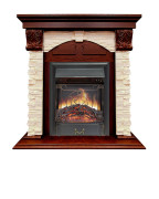 Каминокомплект Dublin (Разборный) - Орех каньон / Сланец  с очагом Majestic FX Black