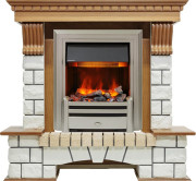 Каминокомплект Pierre Luxe - Дуб / Белый (Высота 1020мм) с очагом Chesford Каминокомплект Pierre Luxe - Дуб / Белый (Высота 1020мм) с очагом Chesford