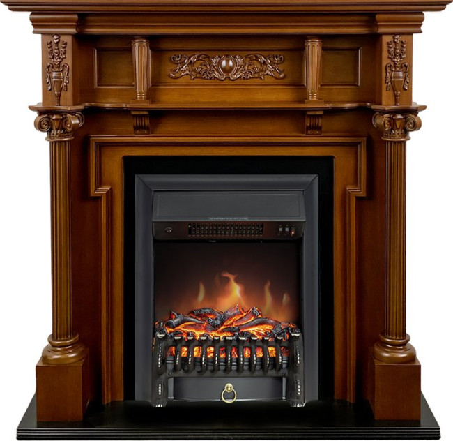 Каминокомплект Oxford - Орех с очагом Fobos FX Black в Ижевске